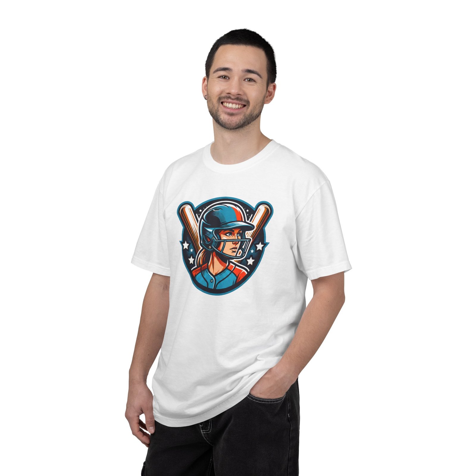 softball player graphic shirt — retro batter softball t‑shirt on comfort colors 1717 tee