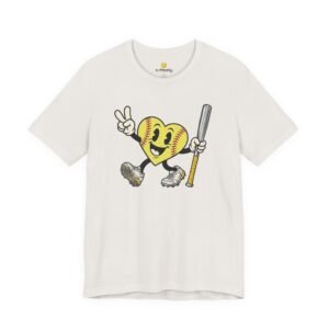 softball heart figure t‑shirt – cute retro softball love tee