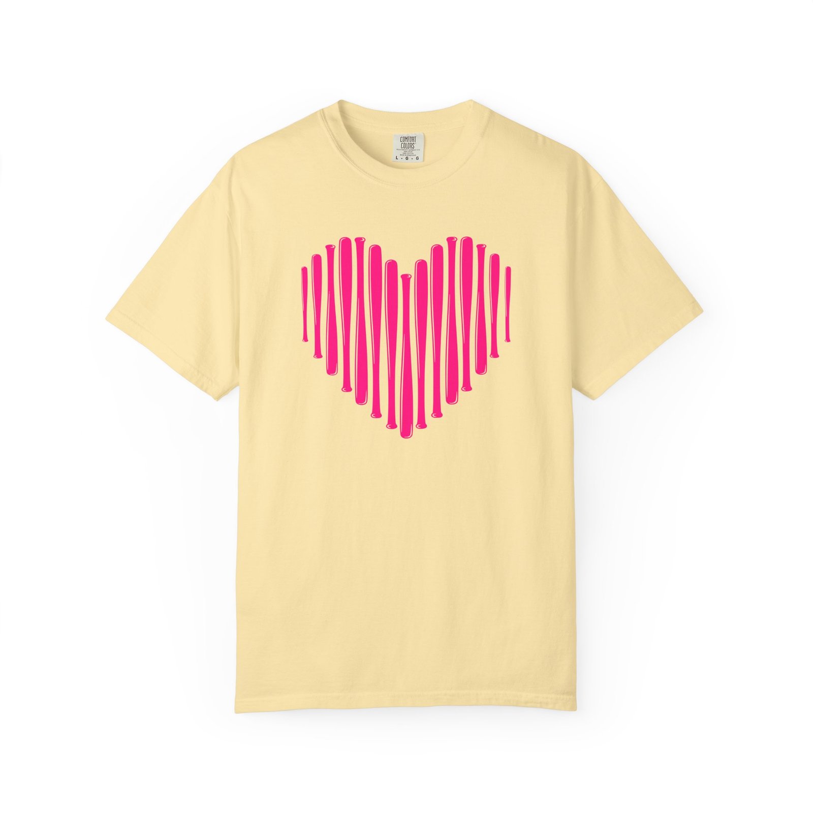 heart bats softball tee pink heart graphic t shirt on comfort colors 1717 shirt