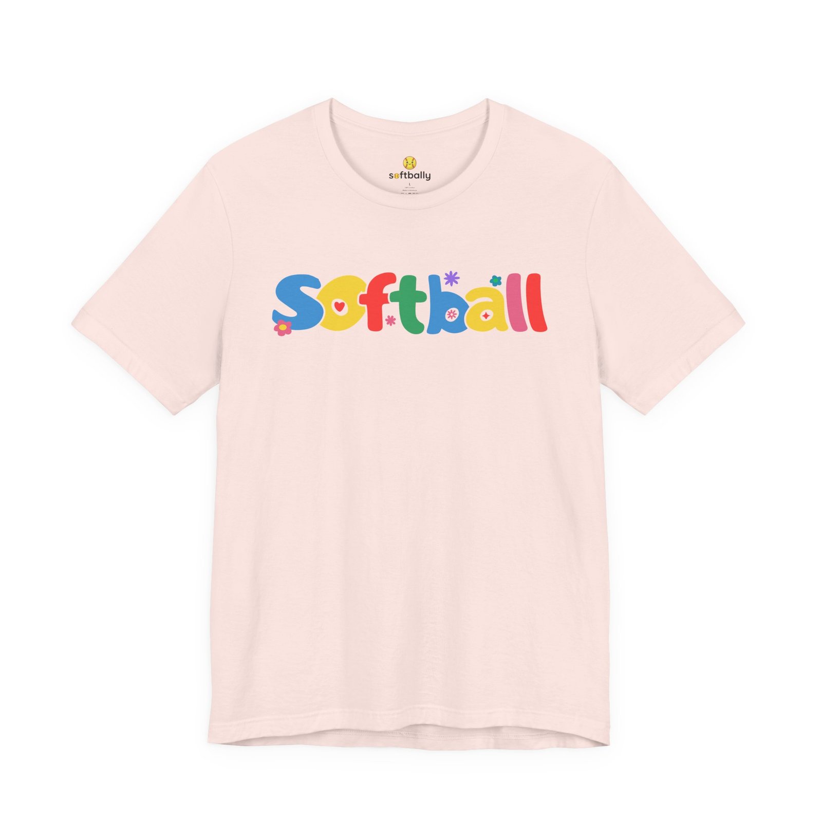 softball colorful kids tee — playful retro lettering softball shirt softball colorful kids tee — playful retro lettering softball shirt