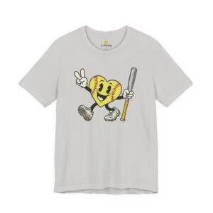 softball heart figure t‑shirt – cute retro softball love tee