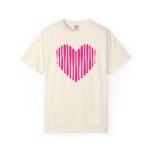 heart bats softball tee pink heart graphic t shirt on comfort colors 1717 shirt