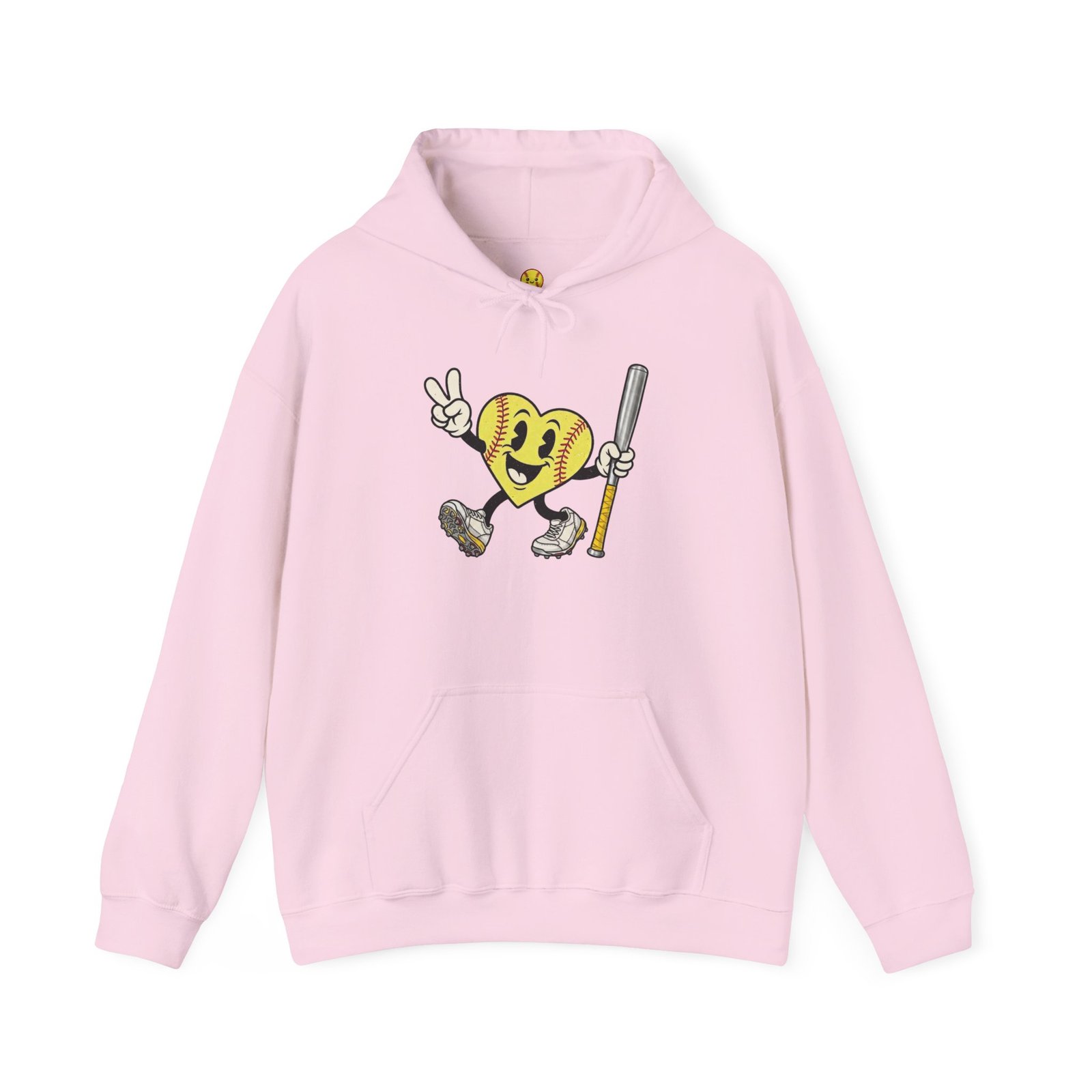 softball heart figure hoodie – cute retro softball love hooded sweatshirt