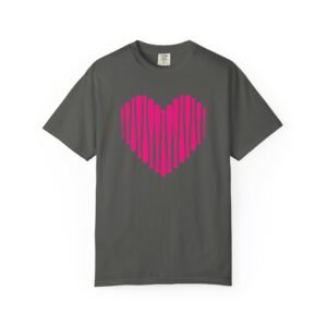 heart bats softball tee pink heart graphic t shirt on comfort colors 1717 shirt