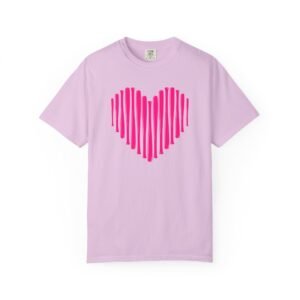 heart bats softball tee pink heart graphic t shirt on comfort colors 1717 shirt