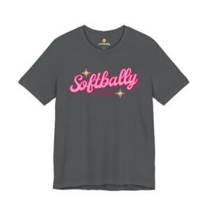 softbally “let’s go!” tee — bubble gum retro softball shirt