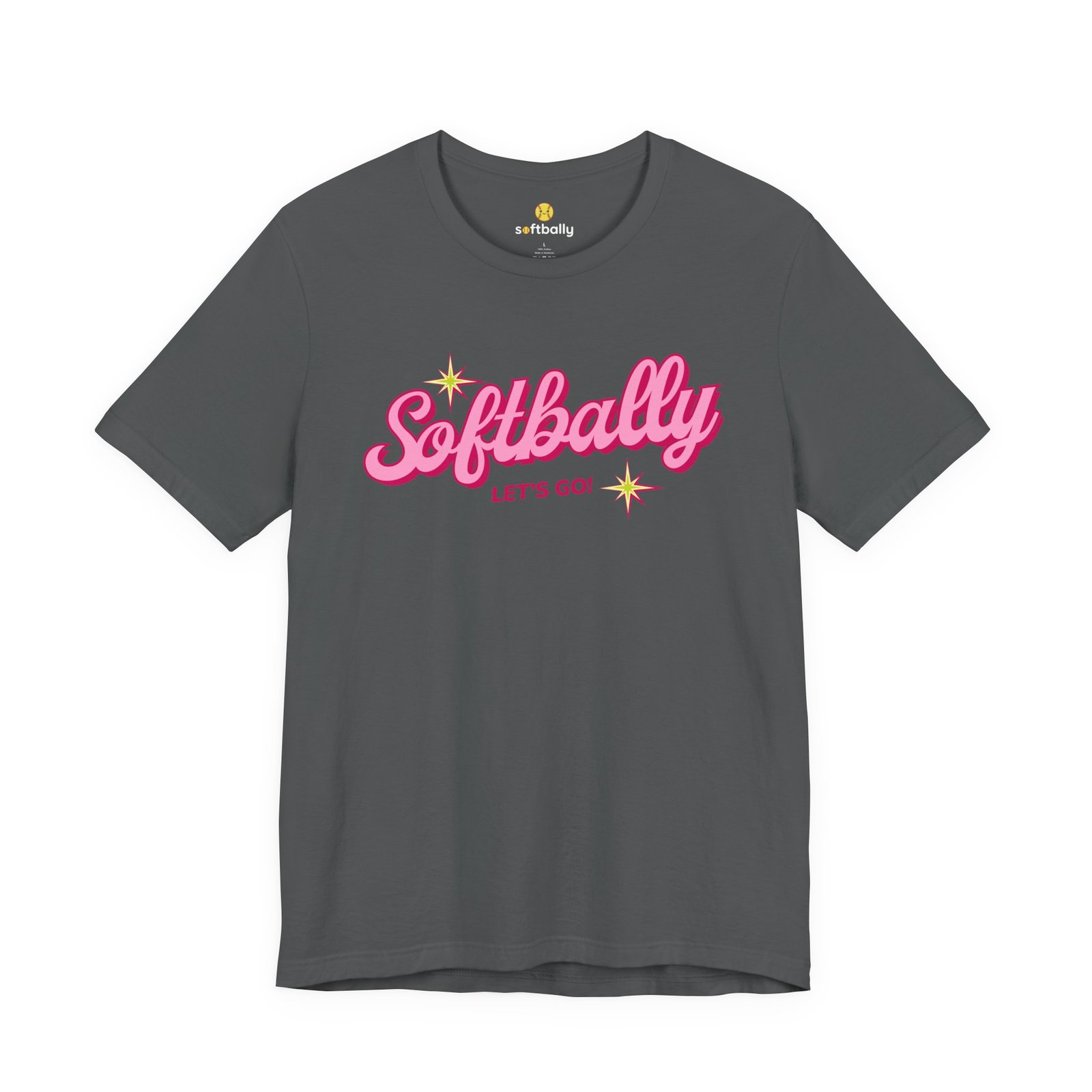 softbally “let’s go!” tee — bubble gum retro softball shirt softbally “let’s go!” tee — bubble gum retro softball shirt