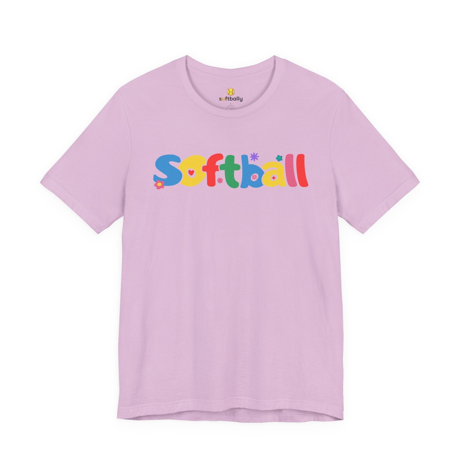 softball colorful kids tee — playful retro lettering softball shirt softball colorful kids tee — playful retro lettering softball shirt