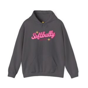 softbally “let’s go!” sweatshirt — bubble gum retro softball sweatshirt