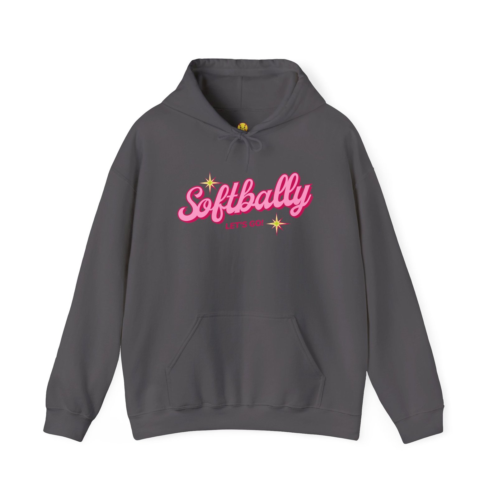 softbally “let’s go!” sweatshirt — bubble gum retro softball sweatshirt