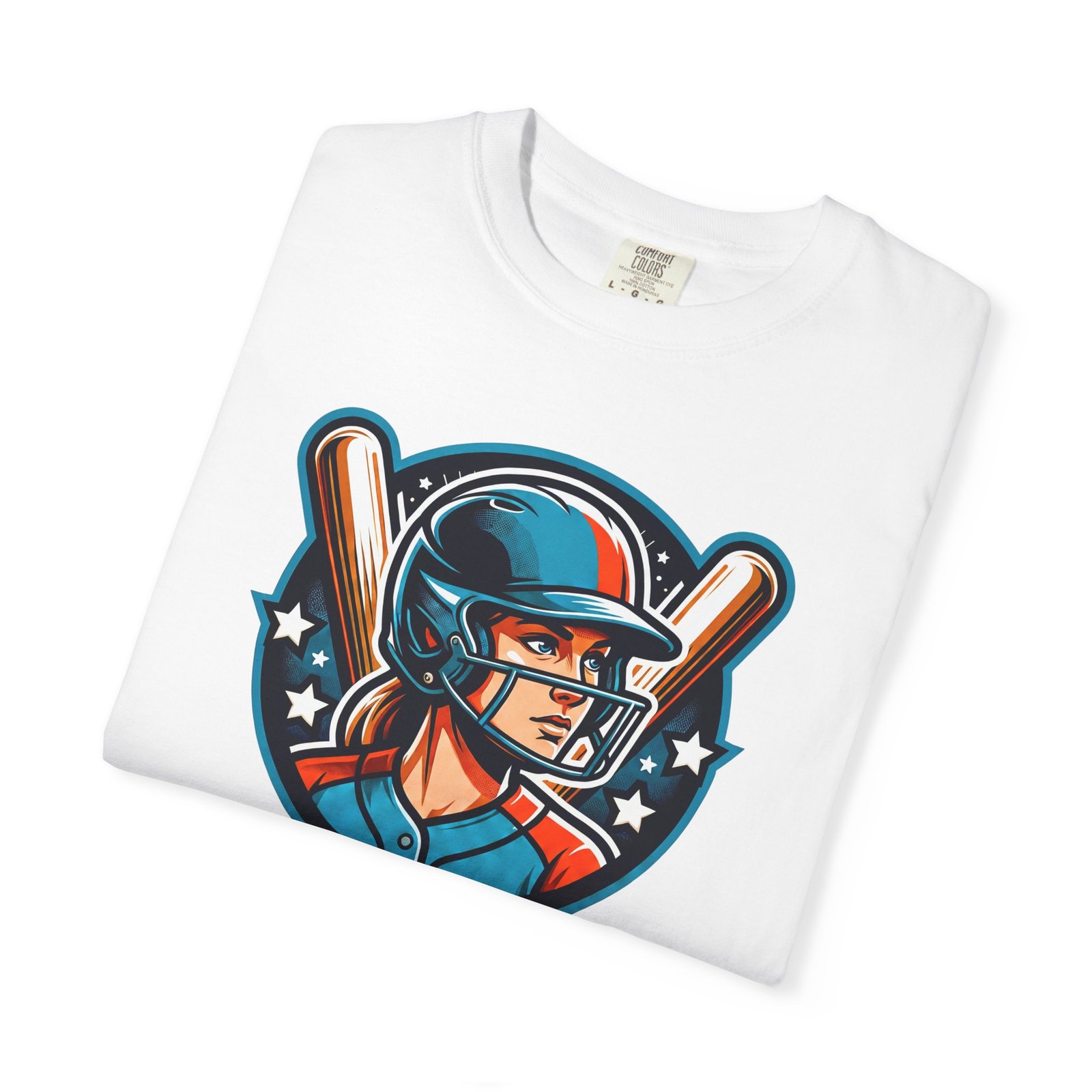 softball player graphic shirt — retro batter softball t‑shirt on comfort colors 1717 tee