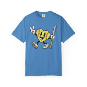 softball heart figure t‑shirt – cute retro softball love design on comfort colors tee