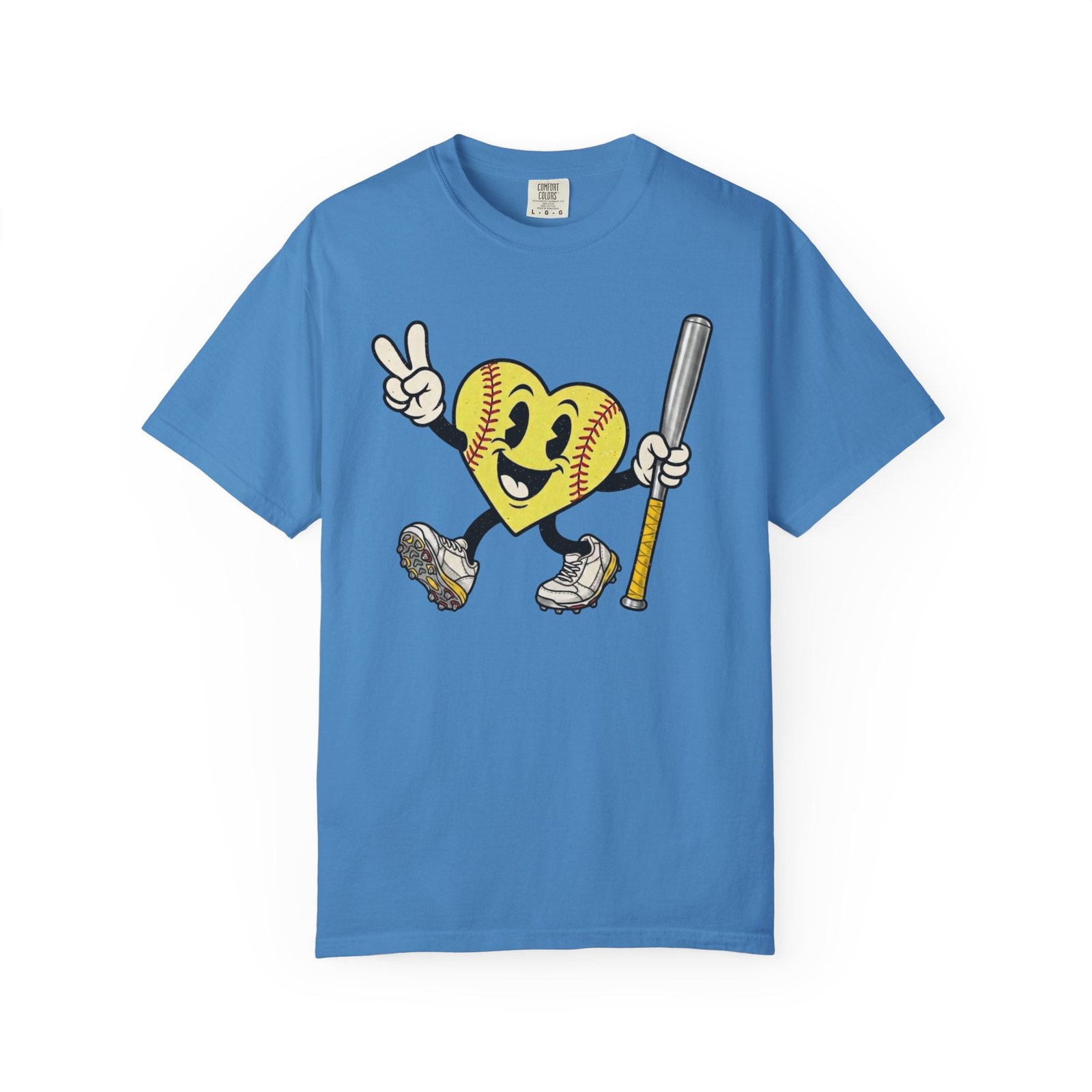 softball heart figure t‑shirt – cute retro softball love design on comfort colors tee