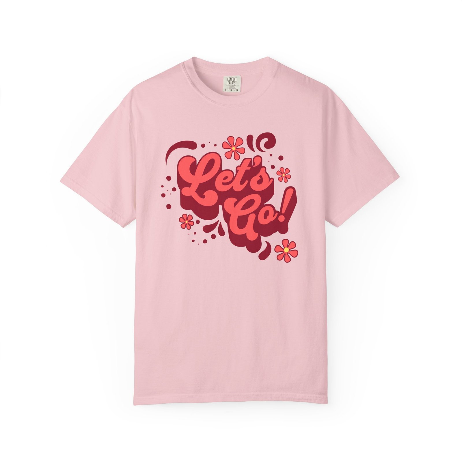 "Let’s Go!” Softball Tee — Bubble Gum Retro Softball Design on Comfort Colors 1717 T-Shirt - Image 17
