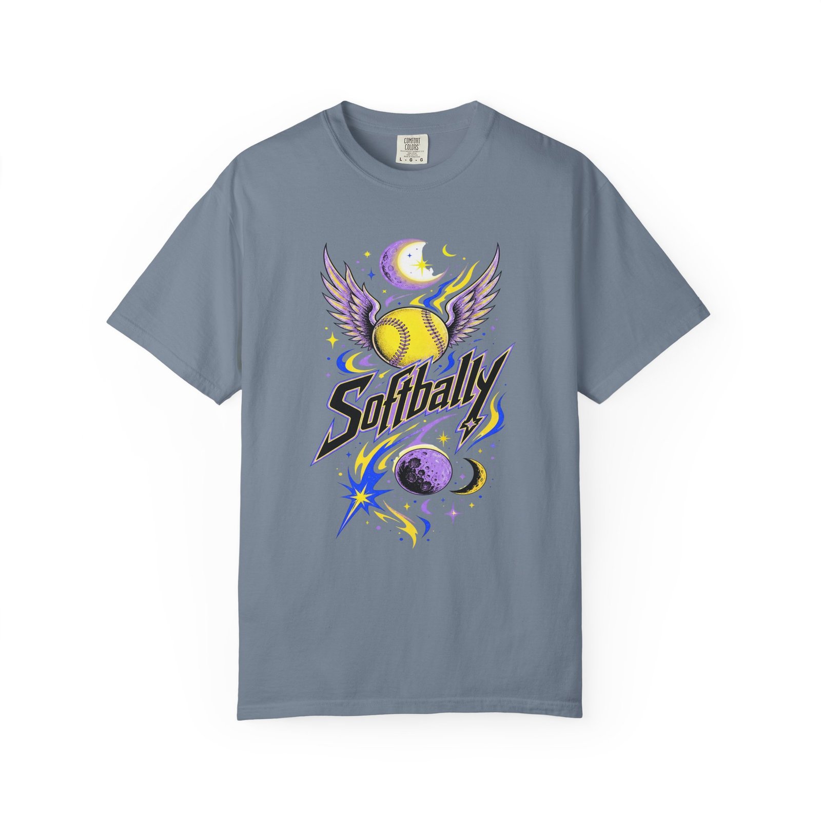 Softball Wings T-Shirt — 'Softbally' Cosmic Graphic on Comfort Colors 1717 Tee - Image 10