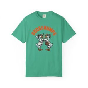 goosebumps graphic tee — softball playing geese fist bumping on comfort colors 1717 t shirt