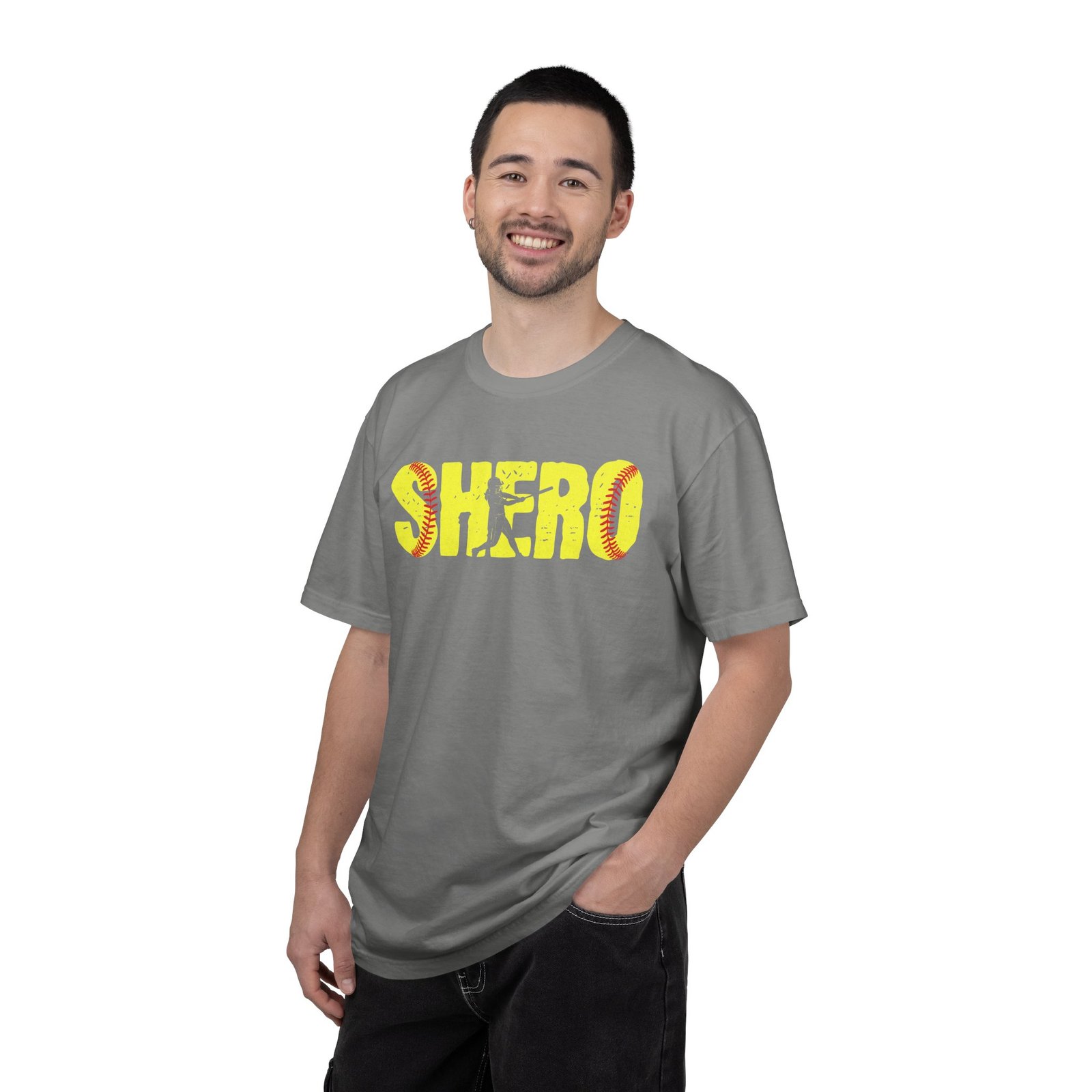 Softball SHero T-Shirt — Women's Softball Design on Comfort Colors 1717 Tee - Image 4