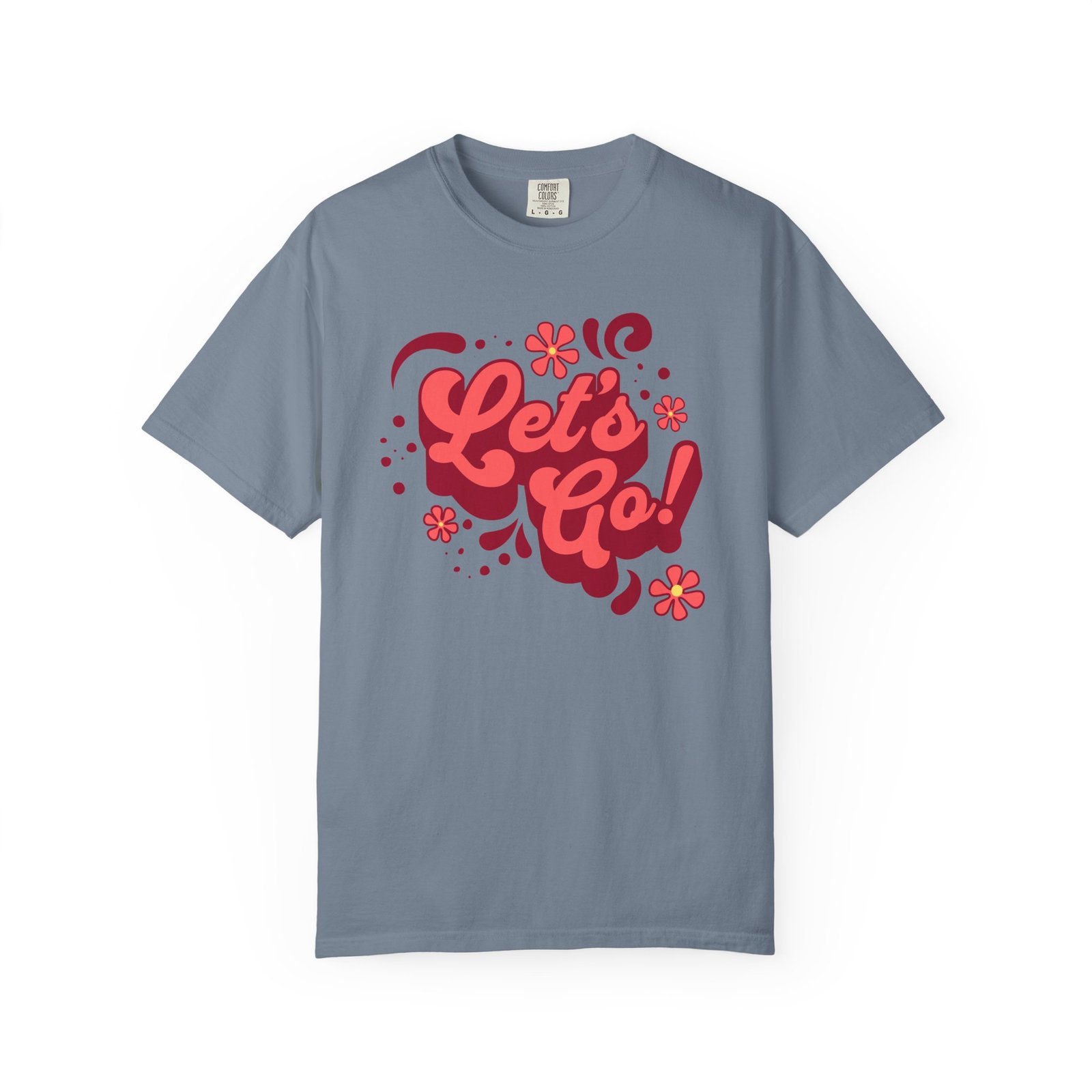 "Let’s Go!” Softball Tee — Bubble Gum Retro Softball Design on Comfort Colors 1717 T-Shirt - Image 10
