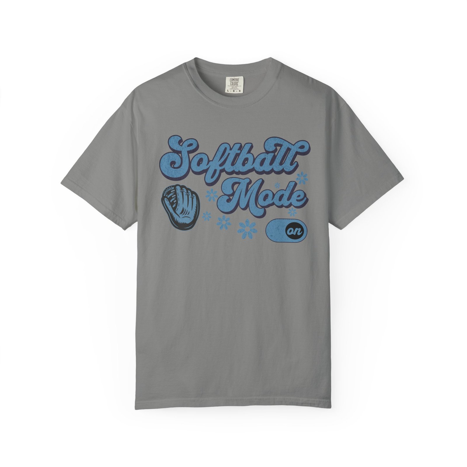 Softball Mode T-Shirt — Retro Softball Graphic on Comfort Colors 1717 Tee - Image 11