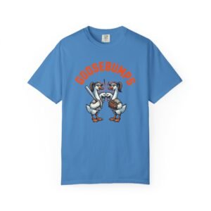 goosebumps graphic tee — softball playing geese fist bumping on comfort colors 1717 t shirt