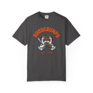 goosebumps graphic tee — softball playing geese fist bumping on comfort colors 1717 t shirt