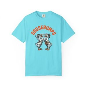 goosebumps graphic tee — softball playing geese fist bumping on comfort colors 1717 t shirt