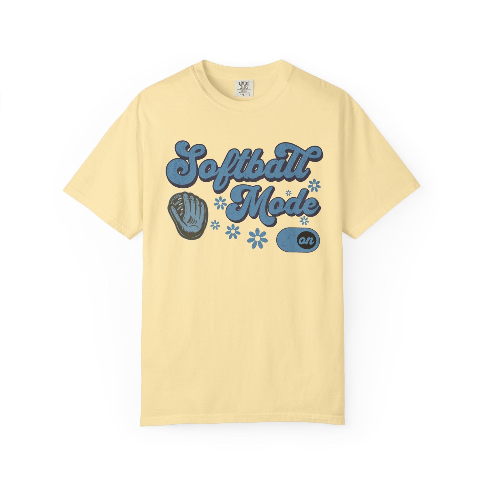 Softball Mode T-Shirt — Retro Softball Graphic on Comfort Colors 1717 Tee - Image 8