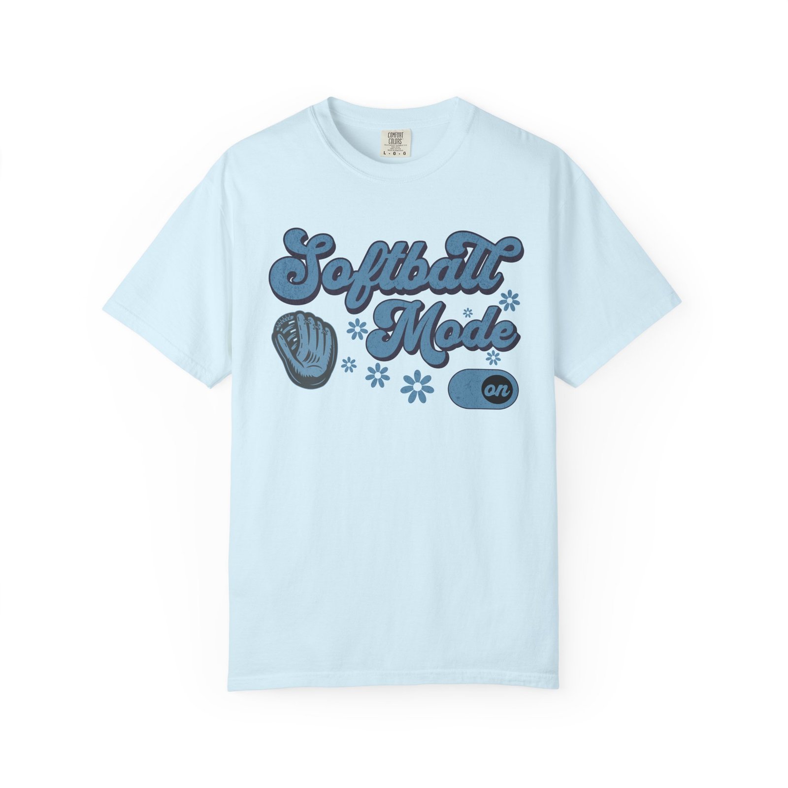 Softball Mode T-Shirt — Retro Softball Graphic on Comfort Colors 1717 Tee - Image 9