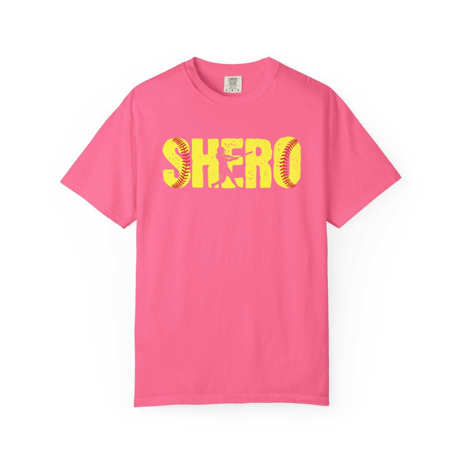Softball SHero T-Shirt — Women's Softball Design on Comfort Colors 1717 Tee - Image 19