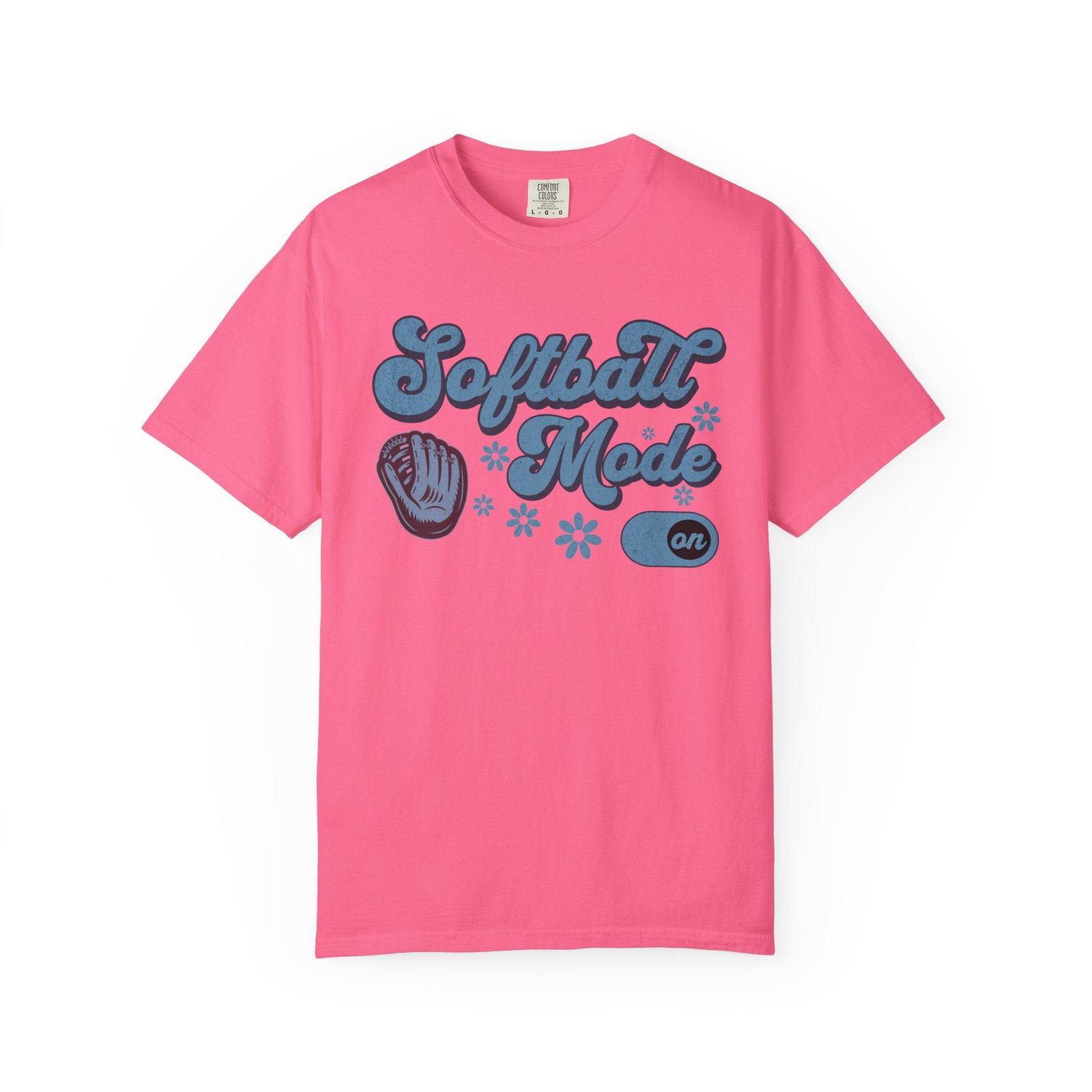 Softball Mode T-Shirt — Retro Softball Graphic on Comfort Colors 1717 Tee - Image 18