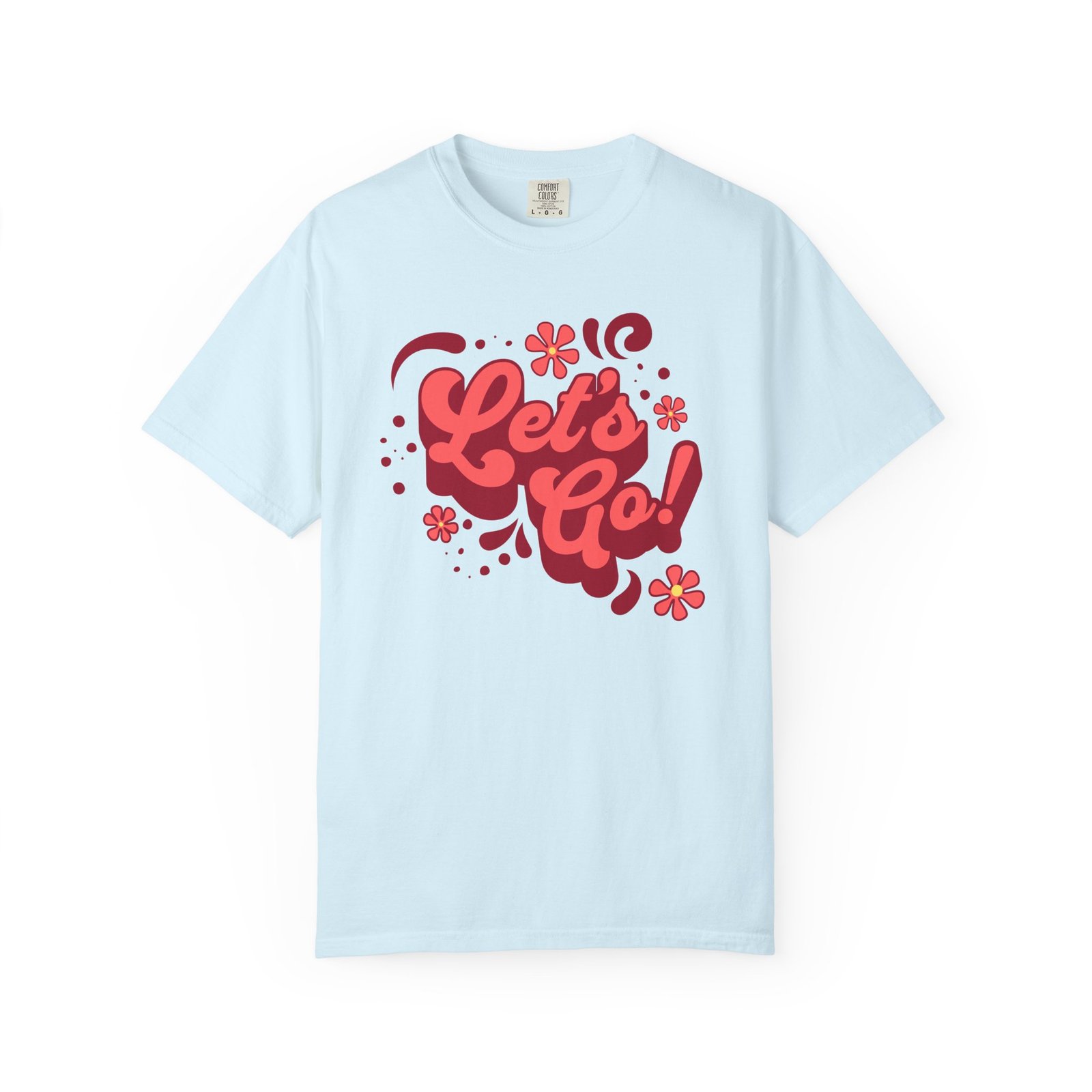 "Let’s Go!” Softball Tee — Bubble Gum Retro Softball Design on Comfort Colors 1717 T-Shirt - Image 9