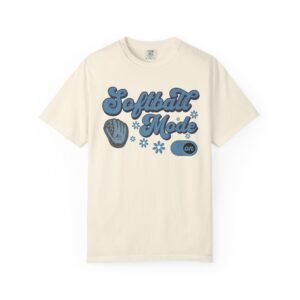 Softball Mode T-Shirt — Retro Softball Graphic on Comfort Colors 1717 Tee