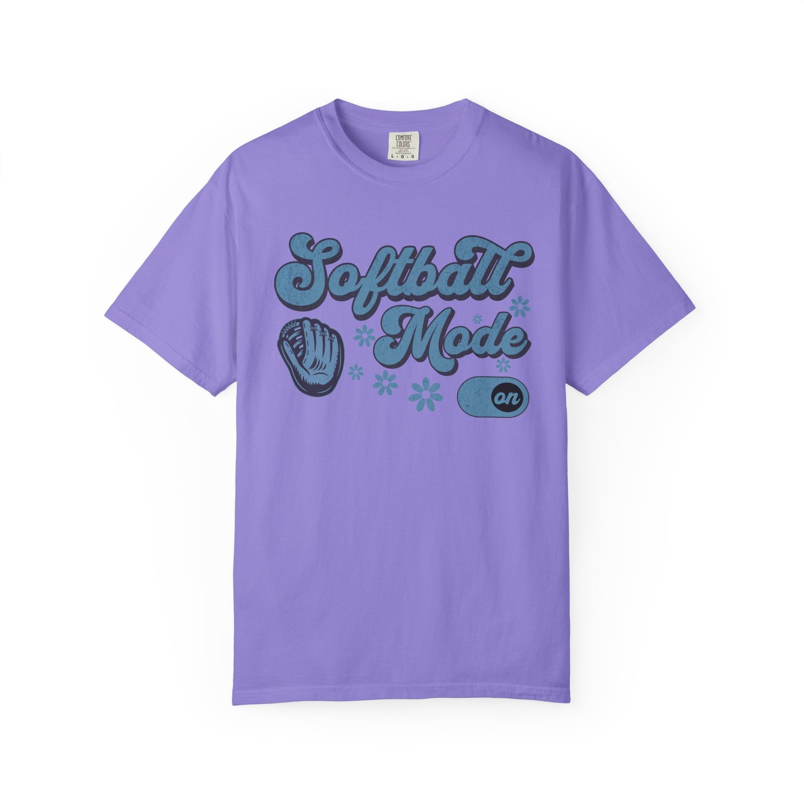 Softball Mode T-Shirt — Retro Softball Graphic on Comfort Colors 1717 Tee - Image 15
