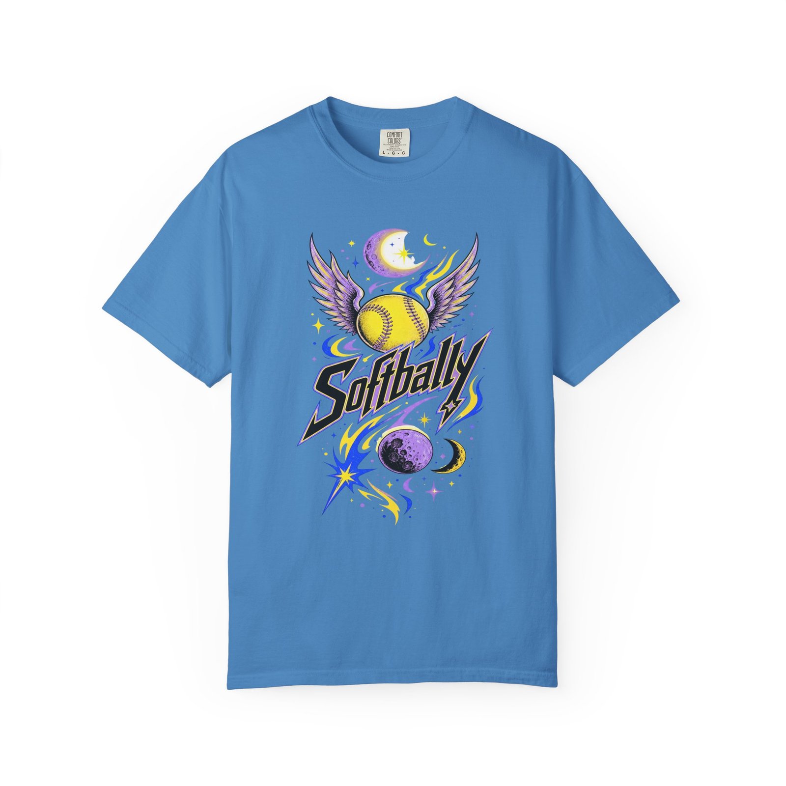 Softball Wings T-Shirt — 'Softbally' Cosmic Graphic on Comfort Colors 1717 Tee - Image 12