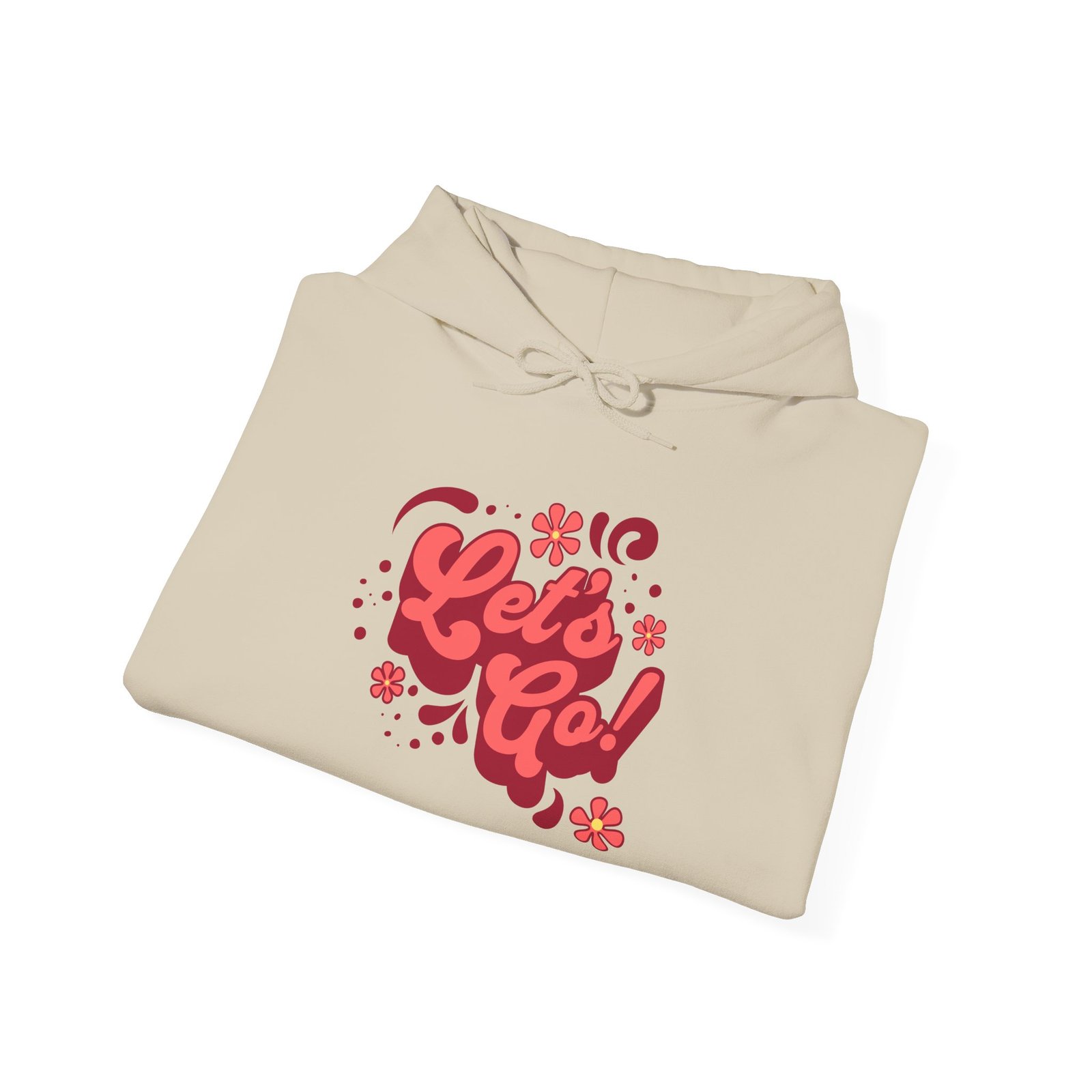 “Let’s Go!” Softball Hoodie - Bubble Gum Retro Softball Hooded Sweatshirt - Image 3