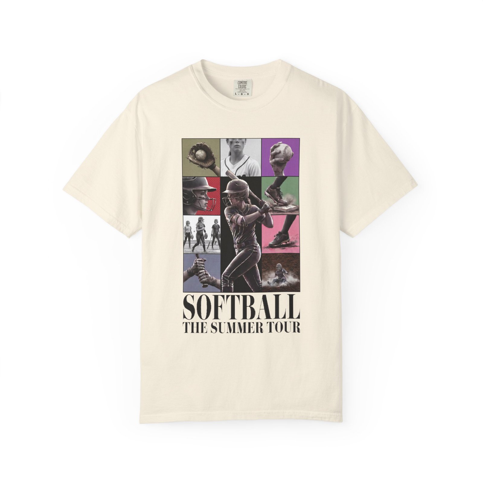 Softball Summer Tour Graphic on Comfort Colors 1717 T-Shirt