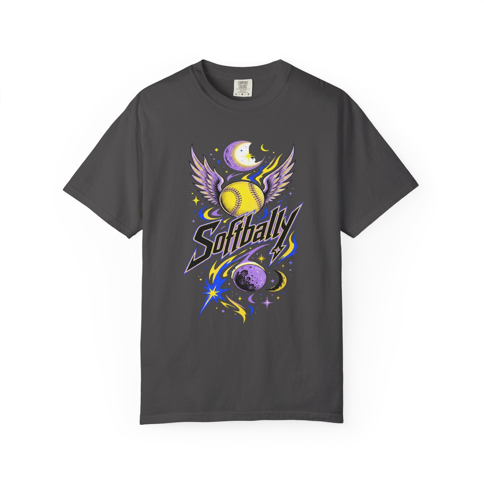 Softball Wings T-Shirt — 'Softbally' Cosmic Graphic on Comfort Colors 1717 Tee - Image 13