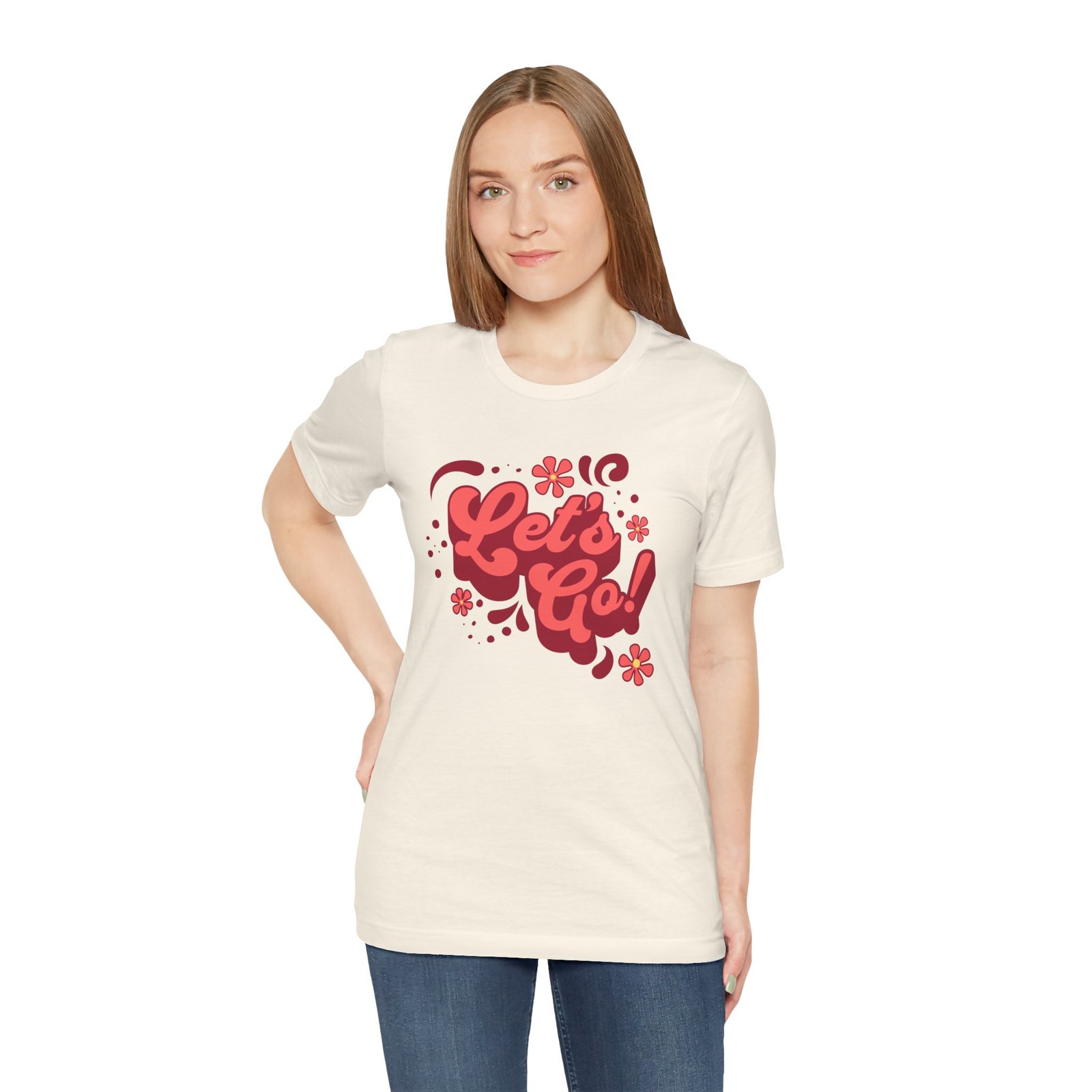 “Let’s Go!” Softball Tee — Bubble Gum Retro Softball T-Shirt - Image 4