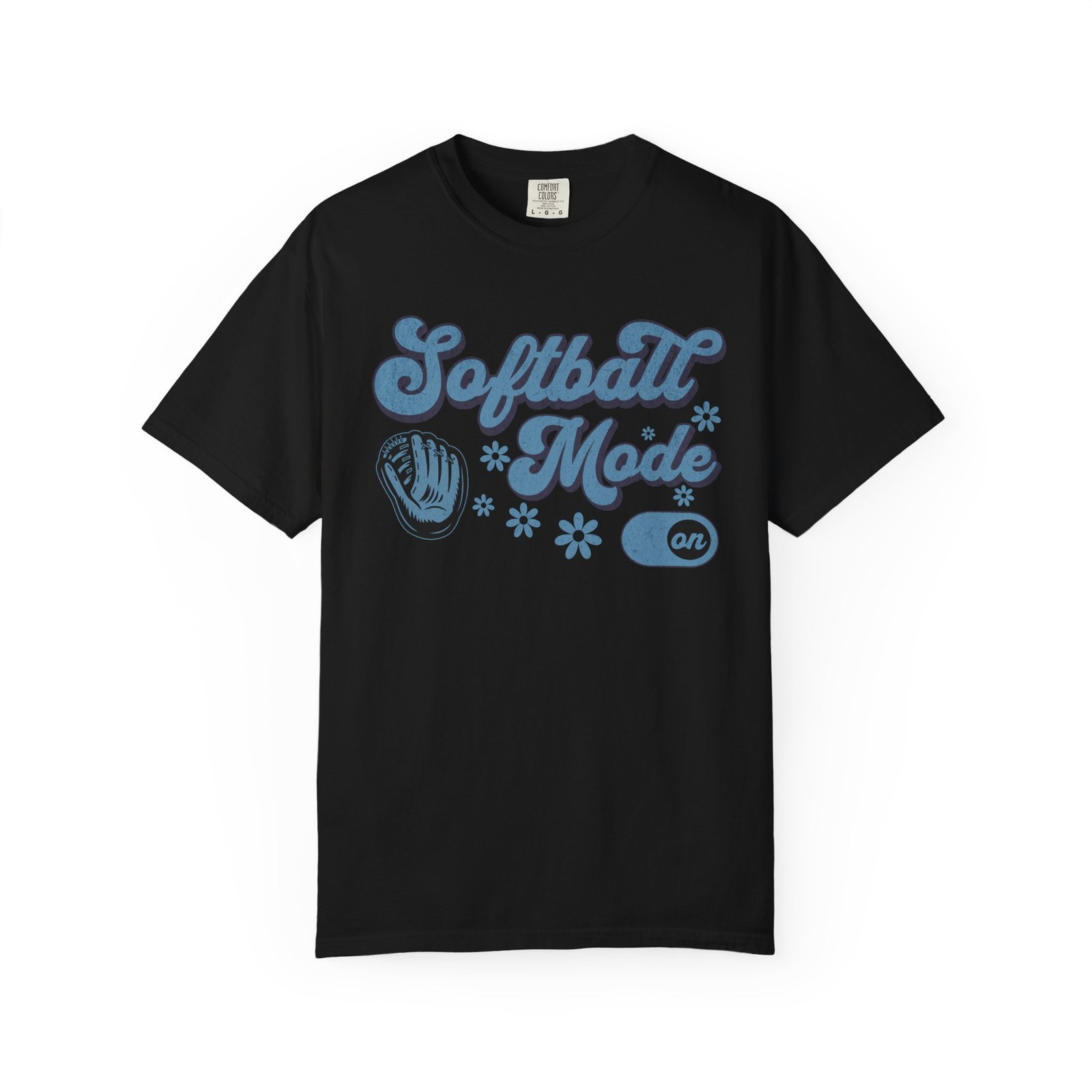 Softball Mode T-Shirt — Retro Softball Graphic on Comfort Colors 1717 Tee - Image 14