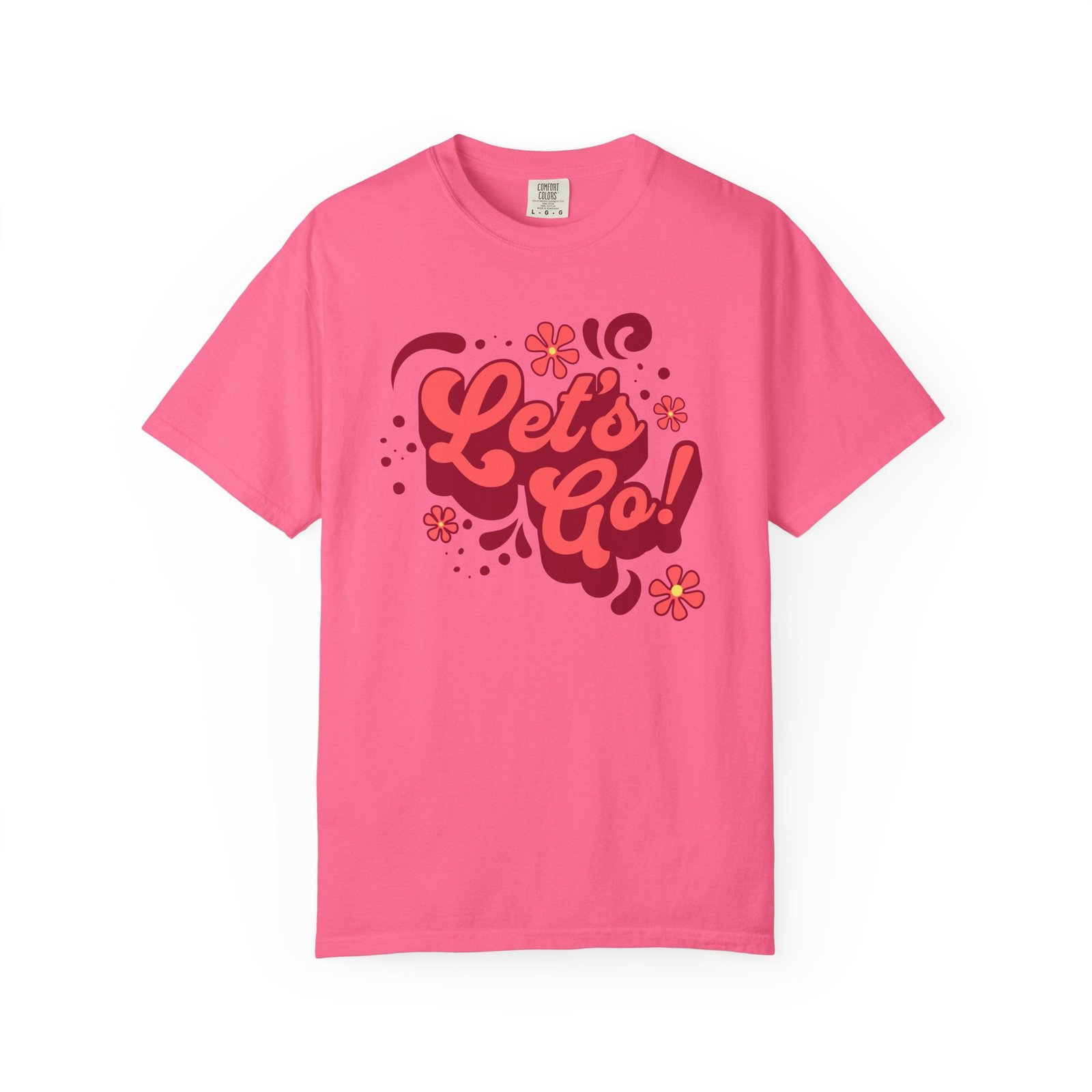 "Let’s Go!” Softball Tee — Bubble Gum Retro Softball Design on Comfort Colors 1717 T-Shirt - Image 18