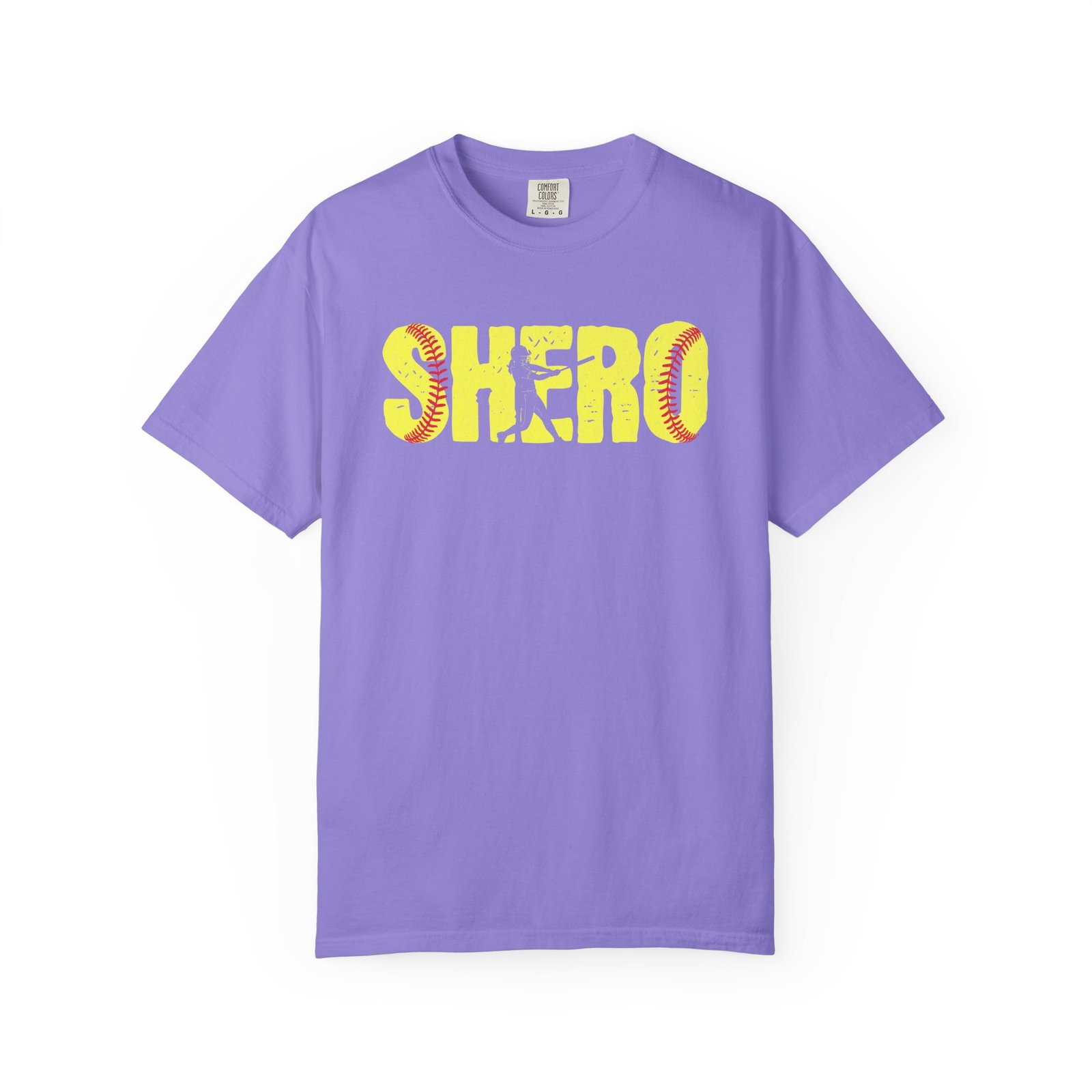 Softball SHero T-Shirt — Women's Softball Design on Comfort Colors 1717 Tee - Image 16