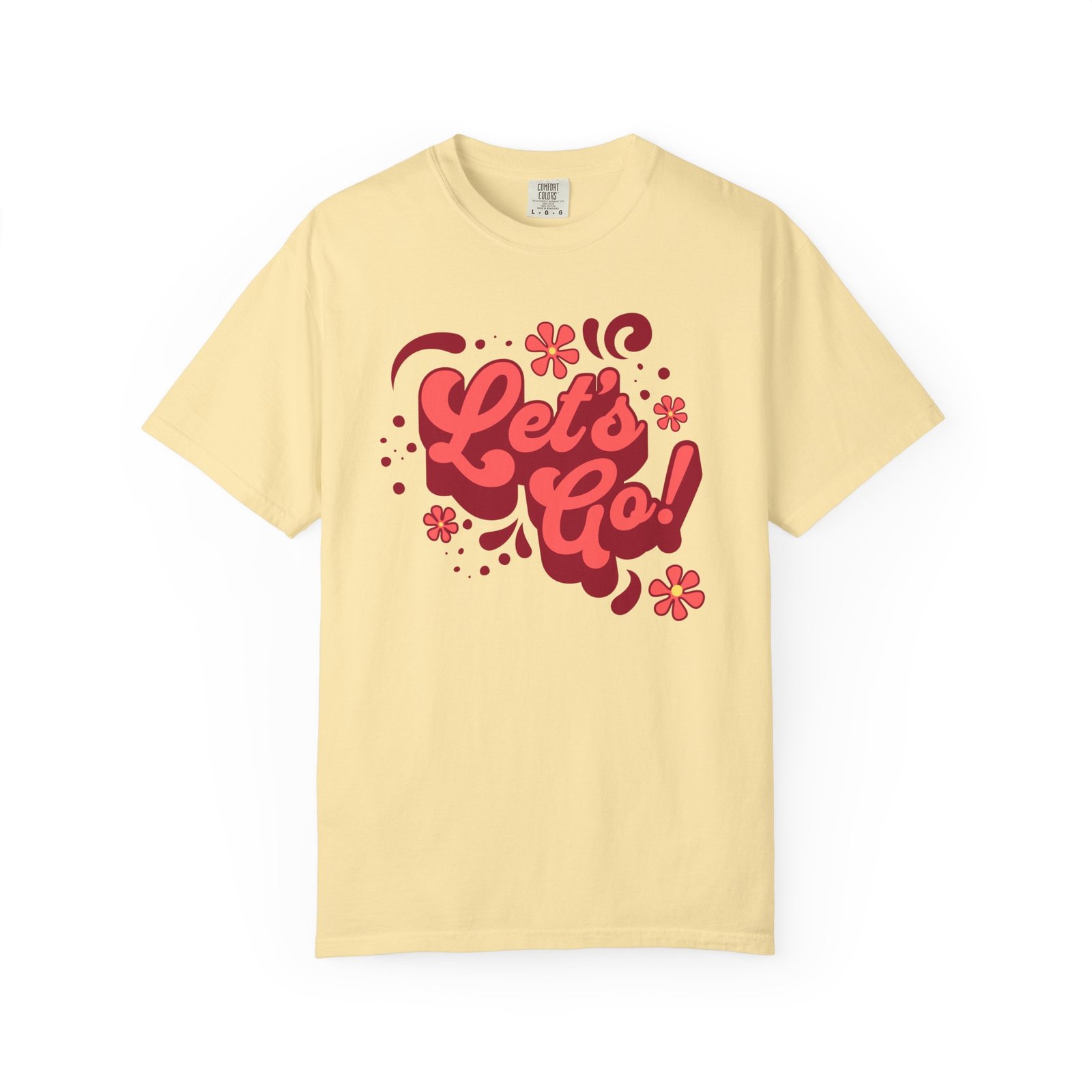 "Let’s Go!” Softball Tee — Bubble Gum Retro Softball Design on Comfort Colors 1717 T-Shirt - Image 8