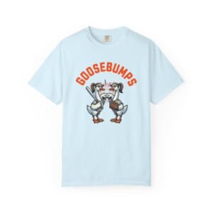 goosebumps graphic tee — softball playing geese fist bumping on comfort colors 1717 t shirt