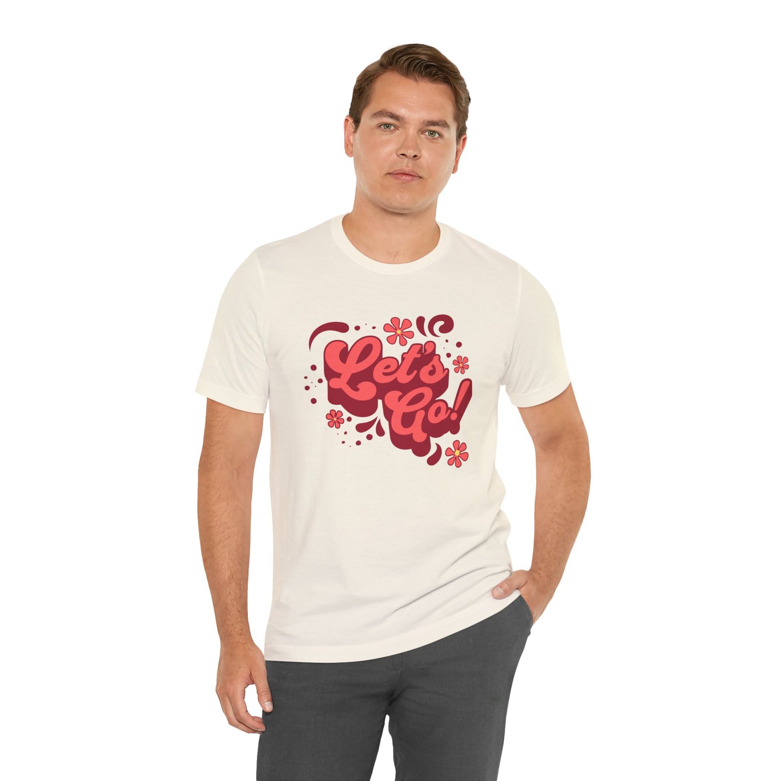 “Let’s Go!” Softball Tee — Bubble Gum Retro Softball T-Shirt - Image 6