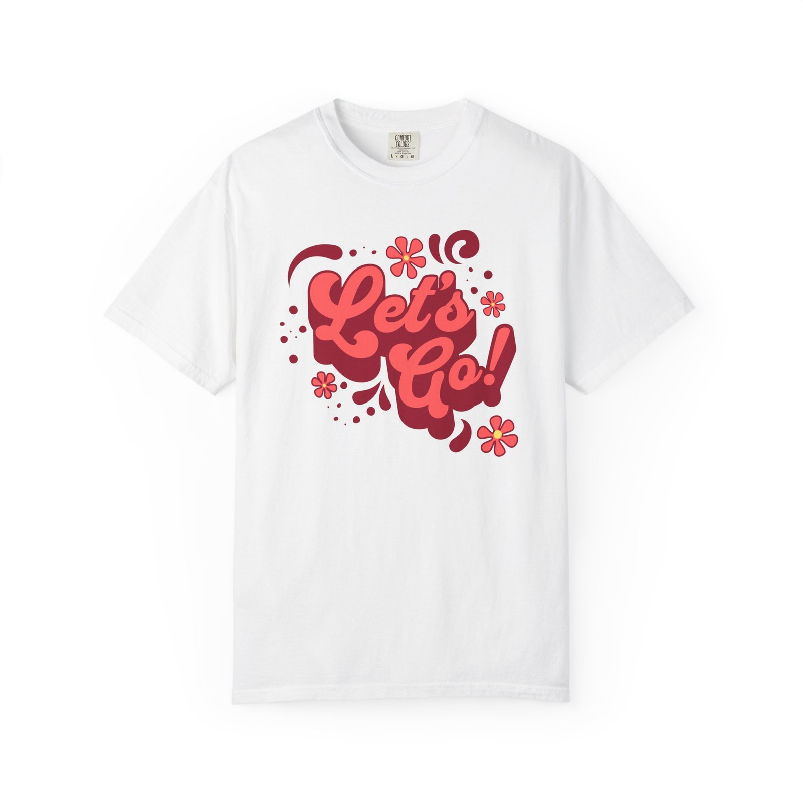 "Let’s Go!” Softball Tee — Bubble Gum Retro Softball Design on Comfort Colors 1717 T-Shirt - Image 7
