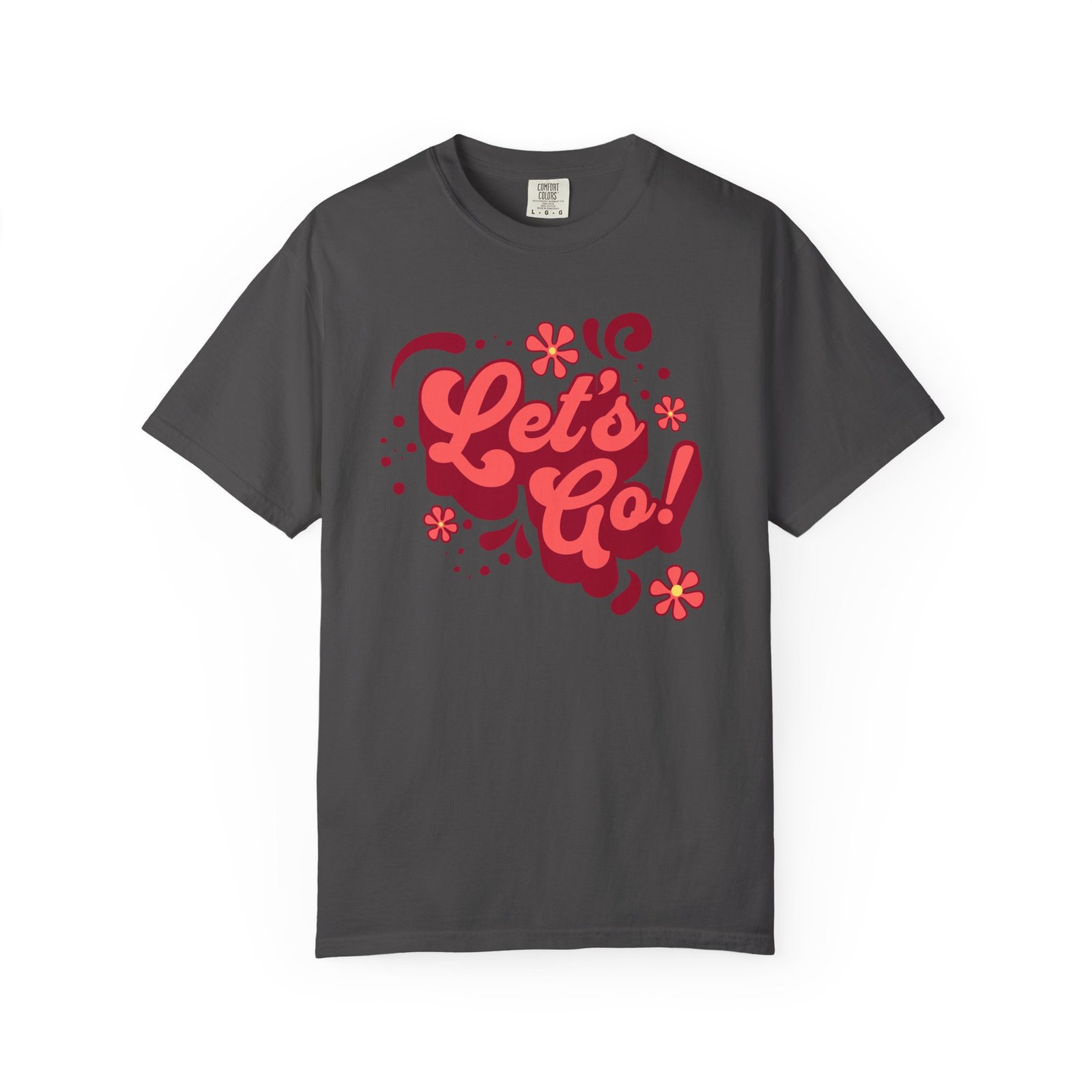 "Let’s Go!” Softball Tee — Bubble Gum Retro Softball Design on Comfort Colors 1717 T-Shirt - Image 13