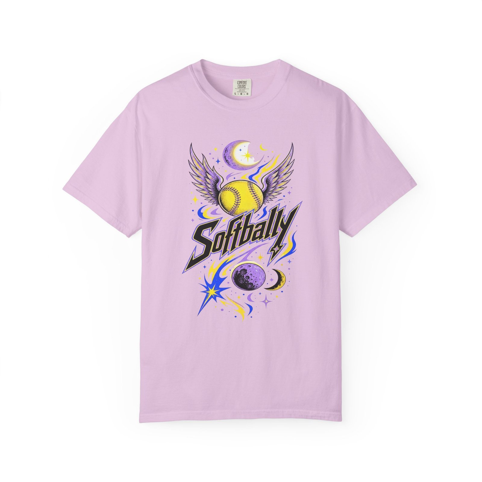 Softball Wings T-Shirt — 'Softbally' Cosmic Graphic on Comfort Colors 1717 Tee - Image 15
