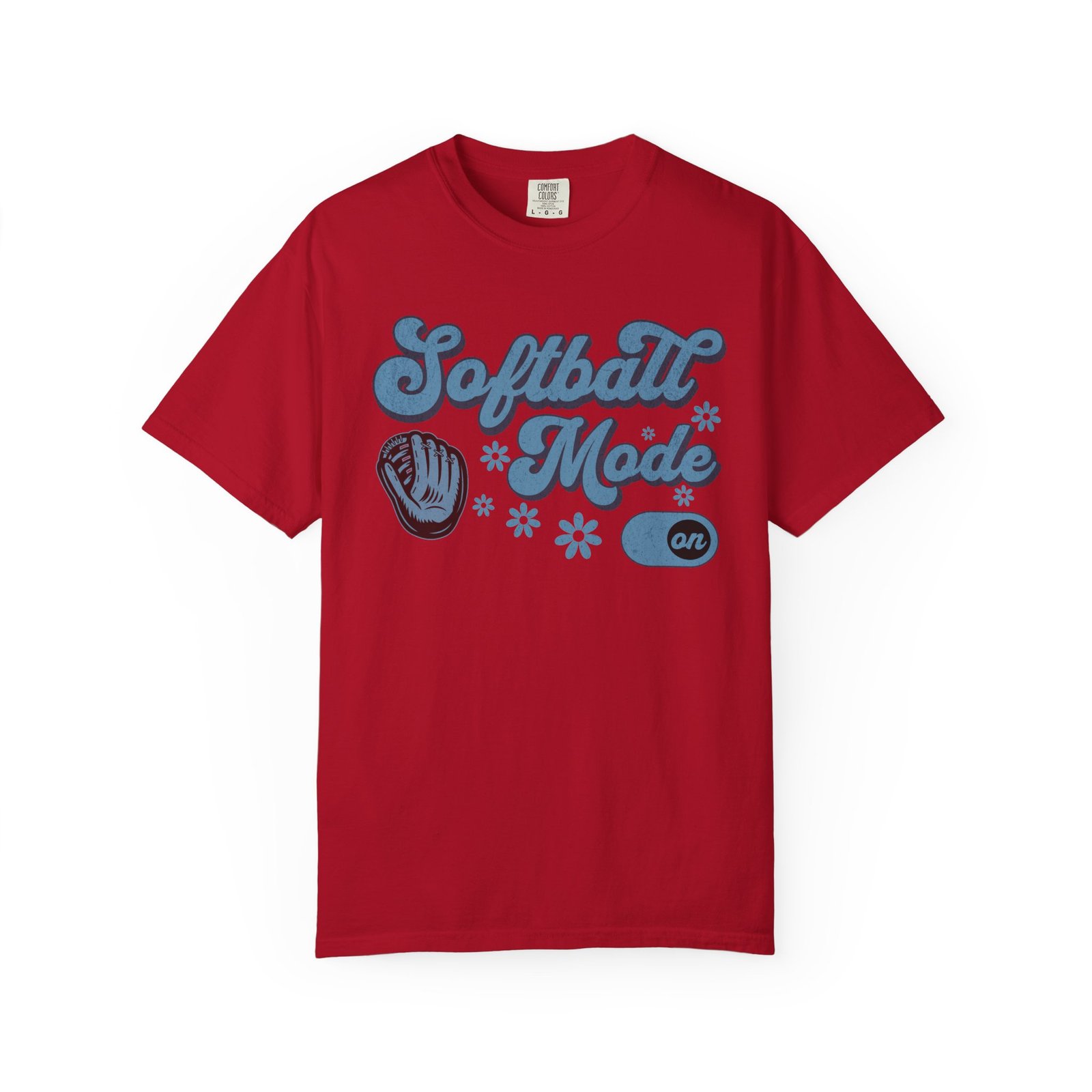 Softball Mode T-Shirt — Retro Softball Graphic on Comfort Colors 1717 Tee - Image 19