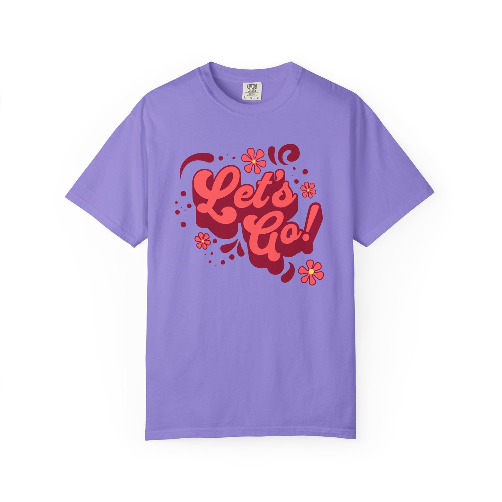 "Let’s Go!” Softball Tee — Bubble Gum Retro Softball Design on Comfort Colors 1717 T-Shirt - Image 15