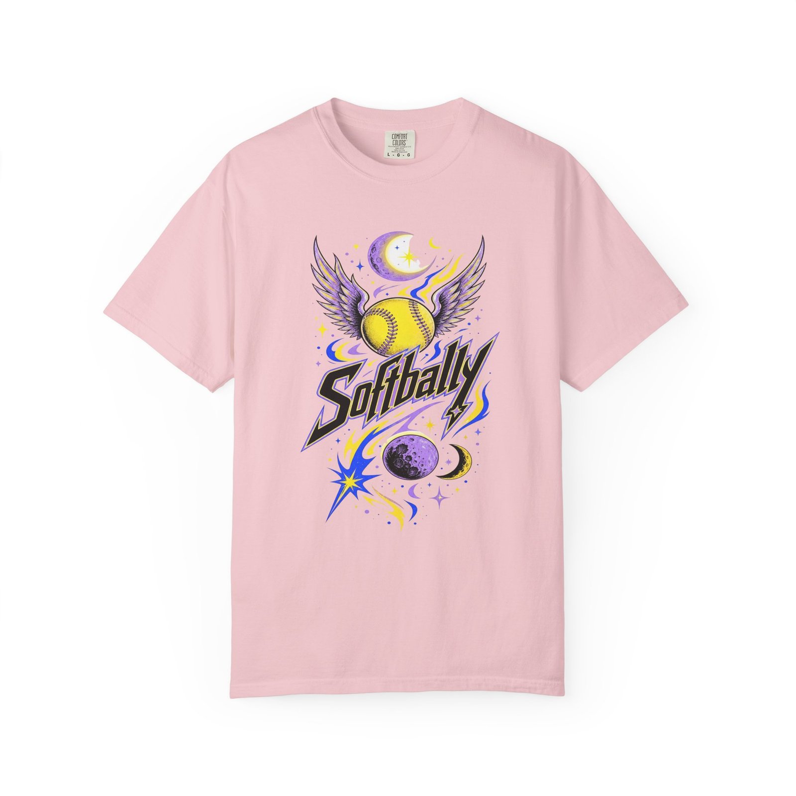 Softball Wings T-Shirt — 'Softbally' Cosmic Graphic on Comfort Colors 1717 Tee - Image 16